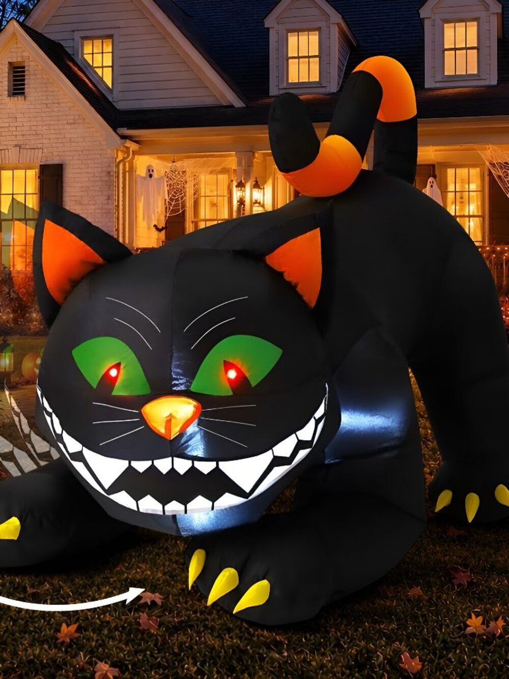 6 FT Halloween Inflatables Black Cat Outdoor Decorations Blow Up Yard Large Cat